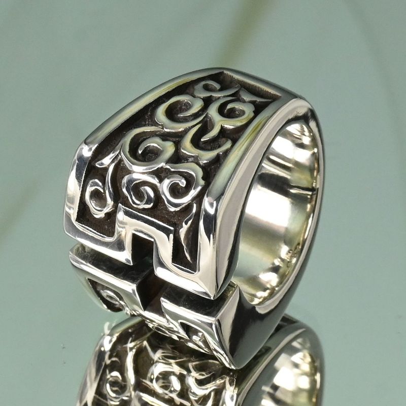 【研磨済】 JUSTIN DAVIS カットクロス リング SRJ117 7.5号 ジャスティンデイビス 指輪