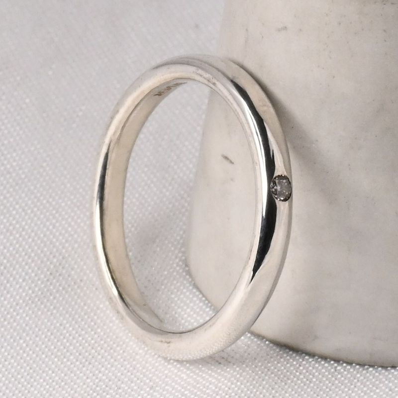 【研磨済】4℃ ストーン シルバー リング 8号 925 美品 ヨンドシー 指輪