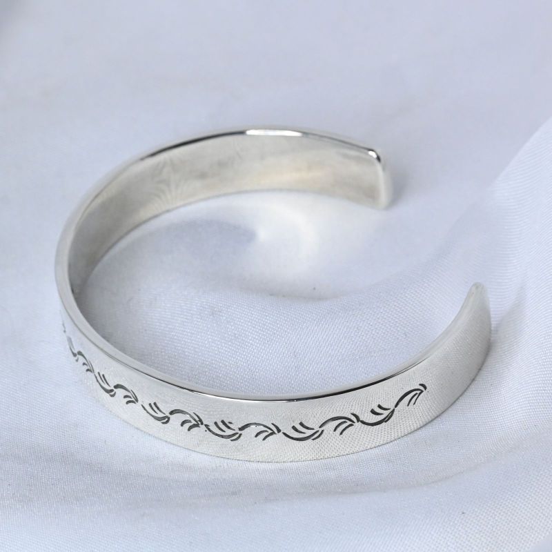 【研磨済】唐草 シルバー 925 バングル silver アラベスク