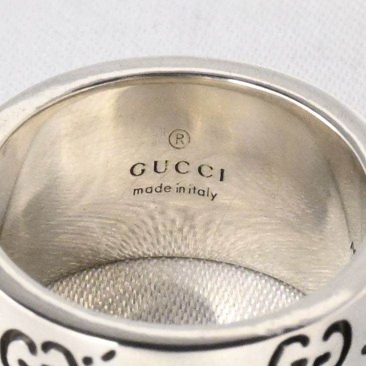 【研磨済】美品 GUCCI ゴースト ワイド リング 16号 Ag925