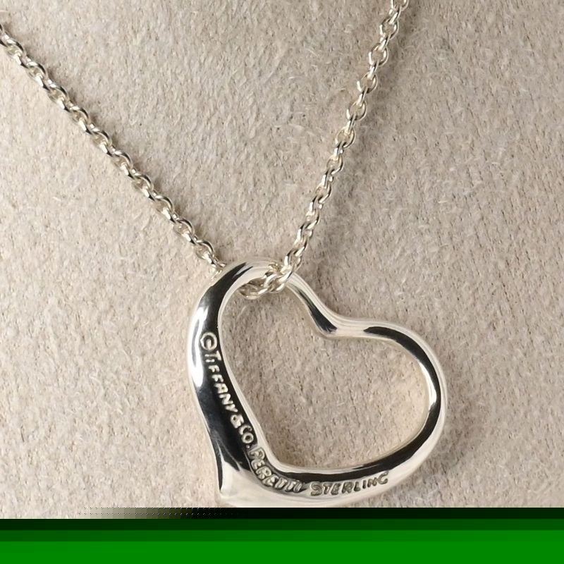 【研磨済】Tiffany&Co. オープンハート ネックレス 41cmチェーン ティファニー ペレッティ シルバー925  Open Heart