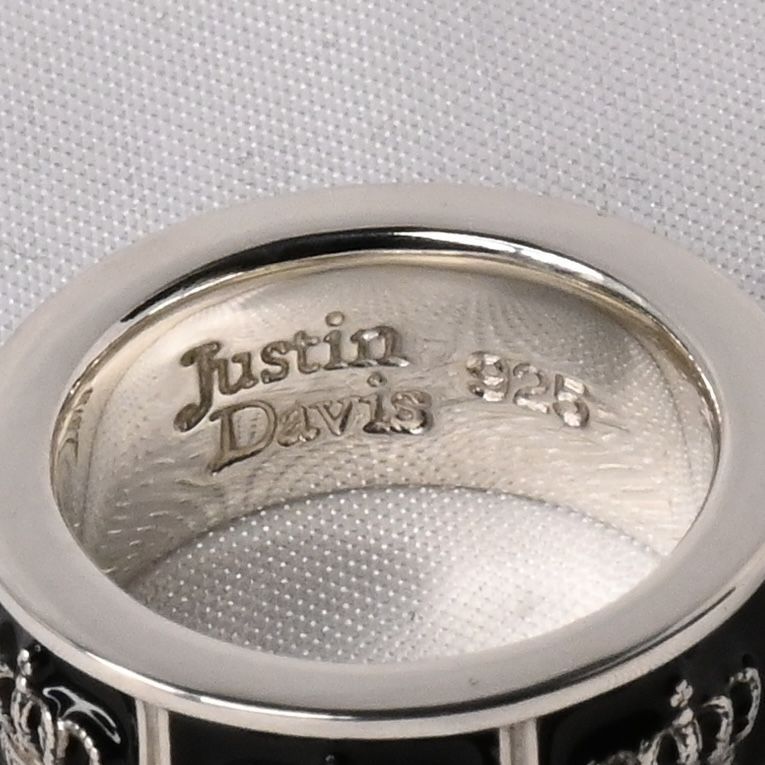【研磨済】 JUSTIN DAVIS PRIDE&JOY/CROWN リング 9号 ブラック SRJ272 ジャスティンデイビス 指輪 クラウン 王冠 シルバー925