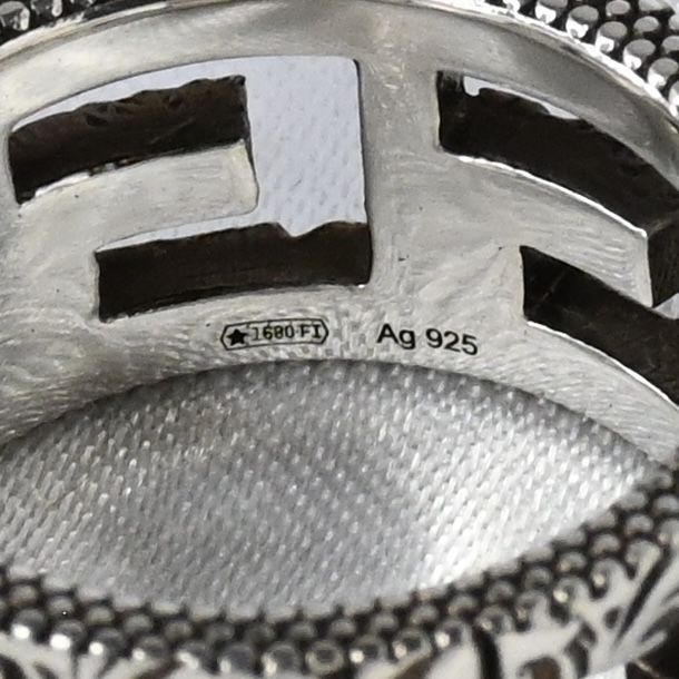 【研磨済】美品 GUCCI アラベスク スクエアG リング サイズ15 Ag925 指輪 グッチ