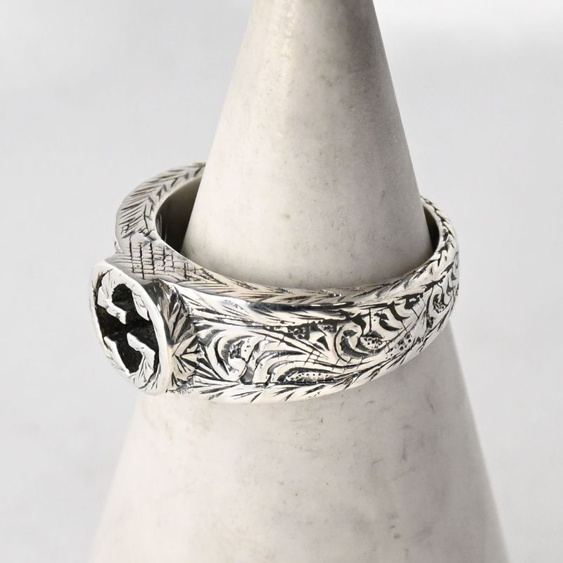 【研磨済】美品 GUCCI インターロッキングG アラベスク リング サイズ11 箱付き