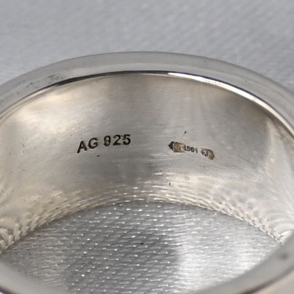 【訳あり】【研磨済】 GUCCI ロゴ リング SV925 シルバー 9号 指輪 グッチ