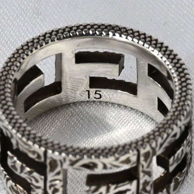 【研磨済】美品 GUCCI アラベスク スクエアG リング サイズ15 Ag925 指輪 グッチ