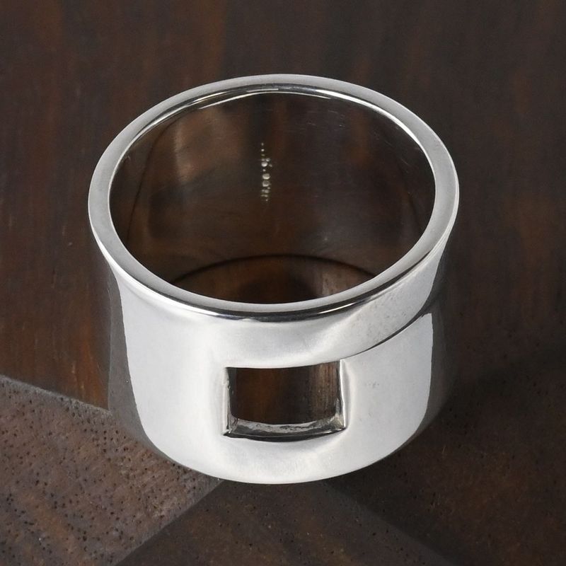 【研磨済】美品 90’s オールドグッチ GUCCI HEAVY BAND G RING リング 指輪 15号 Ag925