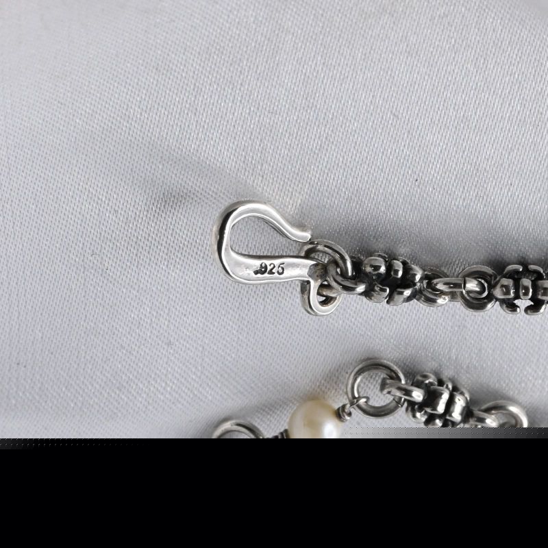 【研磨済】 ROYAL ORDER クロス パール ネックレス シルバー925 ロイヤルオーダー