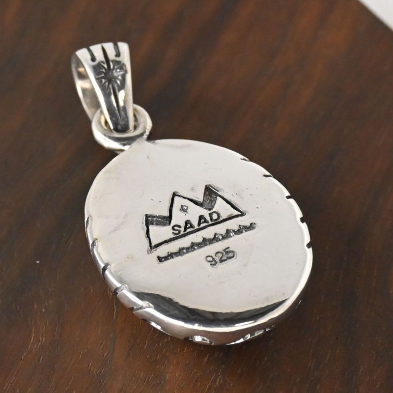 【研磨済】SAAD タイガーアイ 唐草 シルバー925 ペンダントトップ ネックレスチャーム
