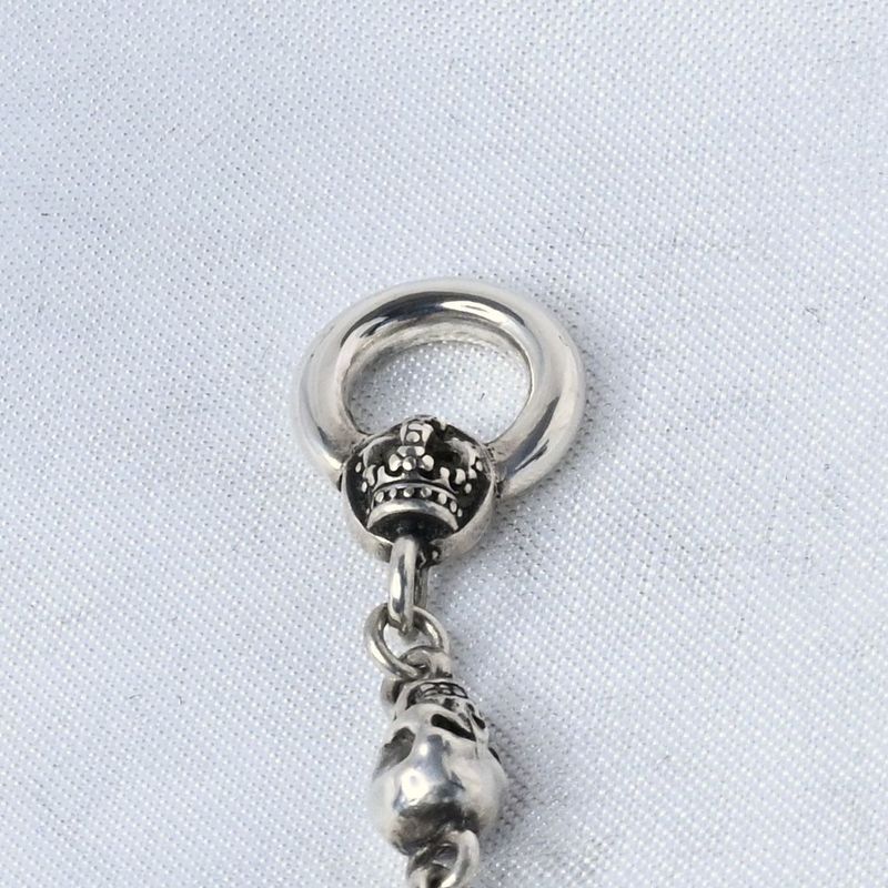 【研磨済】JUSTIN DAVIS SKULL DIVINE ブレスレット Sサイズ SBJ126 ジャスティンデイビス シルバー925