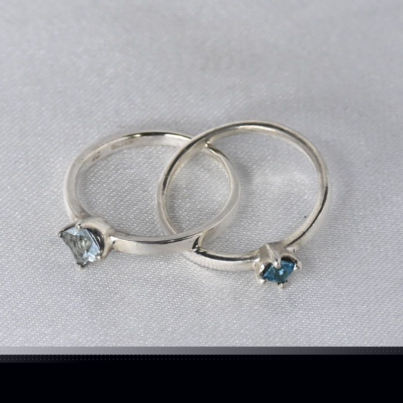 【研磨済】美品 4℃ ヨンドシー 2連 リング 指輪 シルバー925 7号