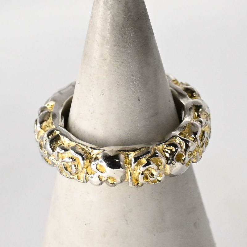 【研磨済】DEAL DESIGN ハート スカル リング 7号 シルバー925 ディールデザイン 指輪