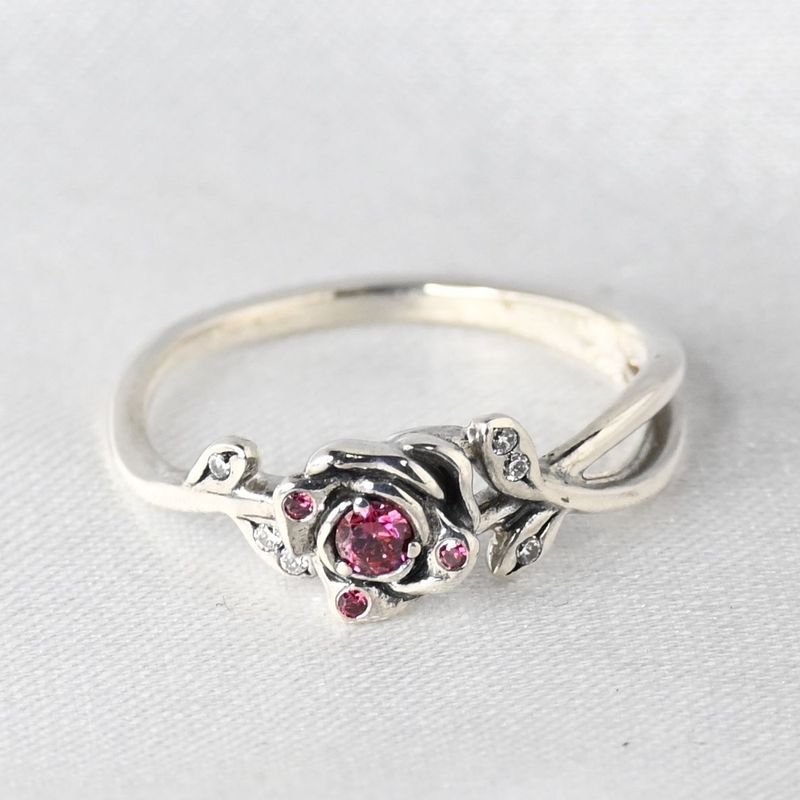 【新品仕上げ】美品 Disney 美女と野獣 PANDRA ローズ リング 指輪 シルバー925 11号 ディズニー