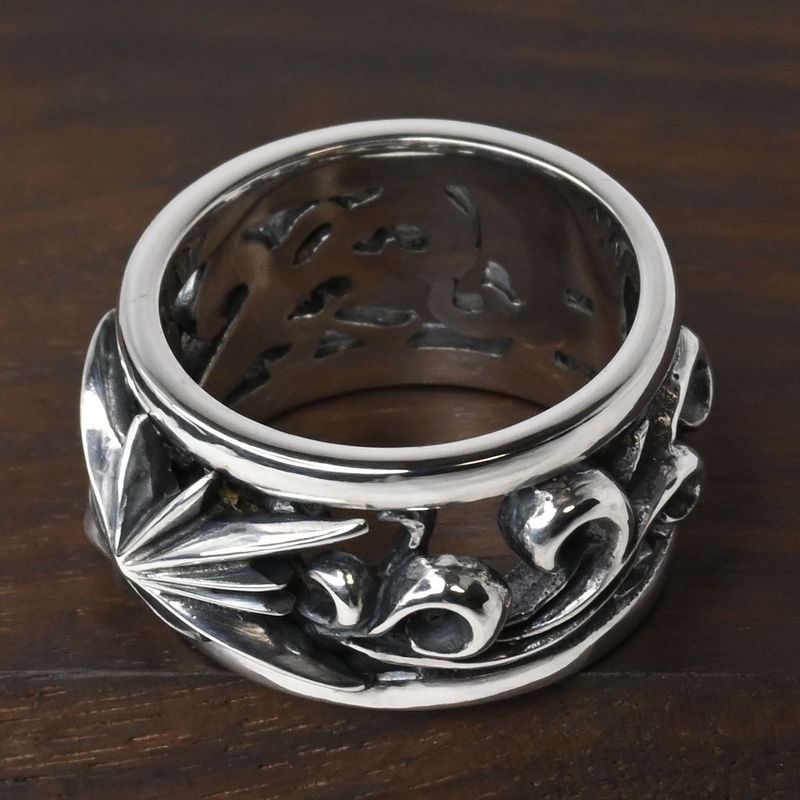 【研磨済】SAAD リング 太陽神 唐草 14.5号 シルバー925 指輪