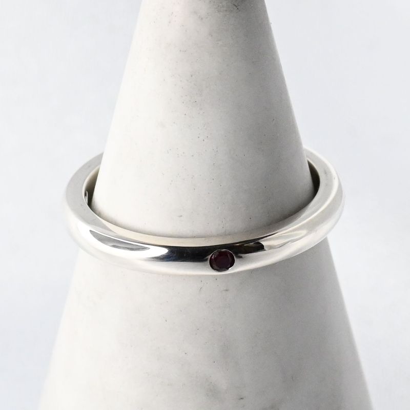 【研磨済】TIFFANY＆Co. スタッキングバンド リング ルビー 11.5号 ティファニー 指輪 シルバー925