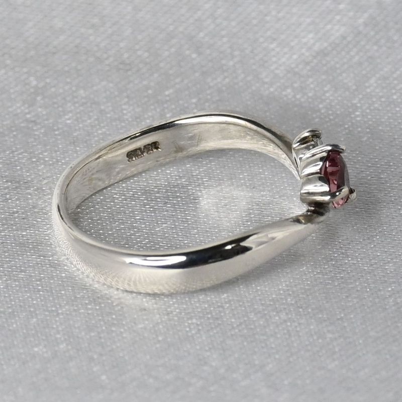【研磨済】THE KISS リング 指輪 SILVER 9号 ピンクストーン