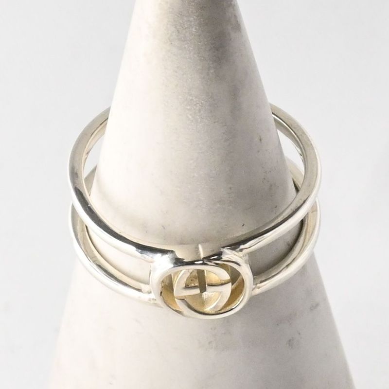 【研磨済】 GUCCI インターロッキング リング スリム 約12号 指輪 Ag925