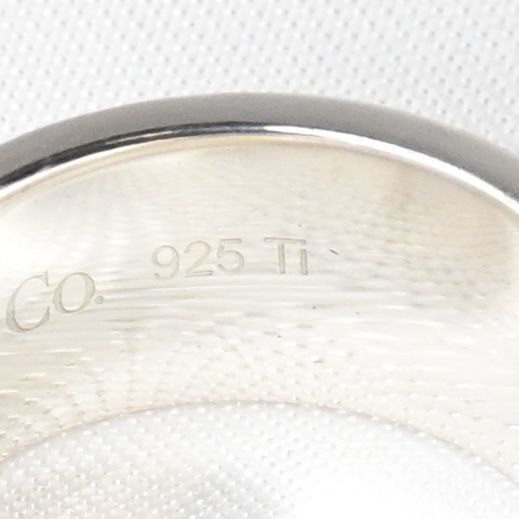 【研磨済】TIFFANY＆Co. ナロー チタン リング 9.5号 シルバー925 ティファニー 指輪