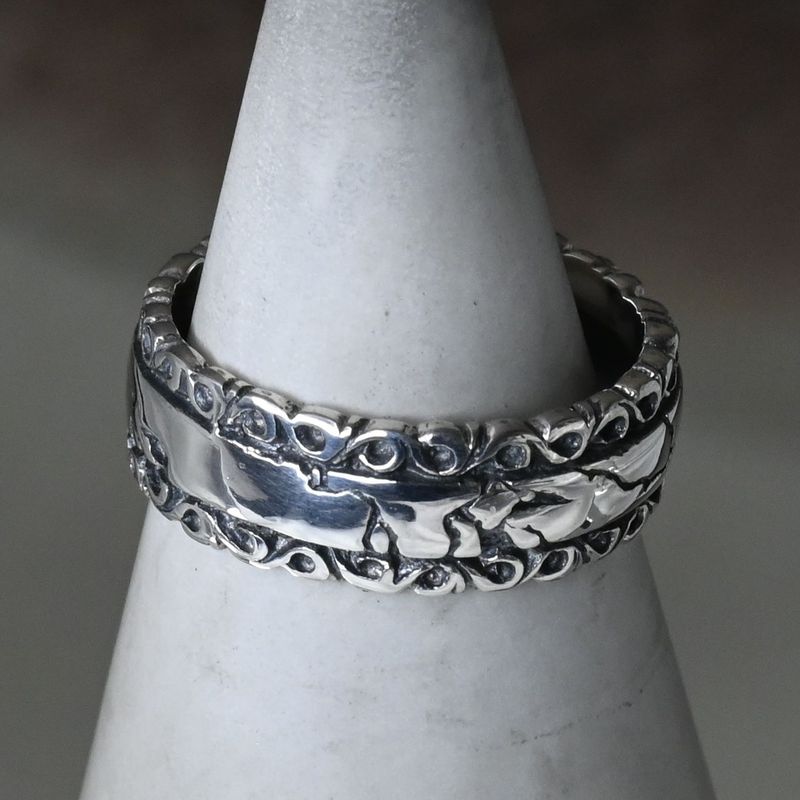 【研磨済】SAAD リング 12号 シルバー925 クラック 太陽神 サード