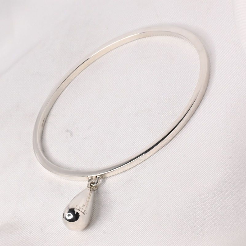 【研磨済】GUCCI シルバー ティアドロップ バングル Ag925 グッチ