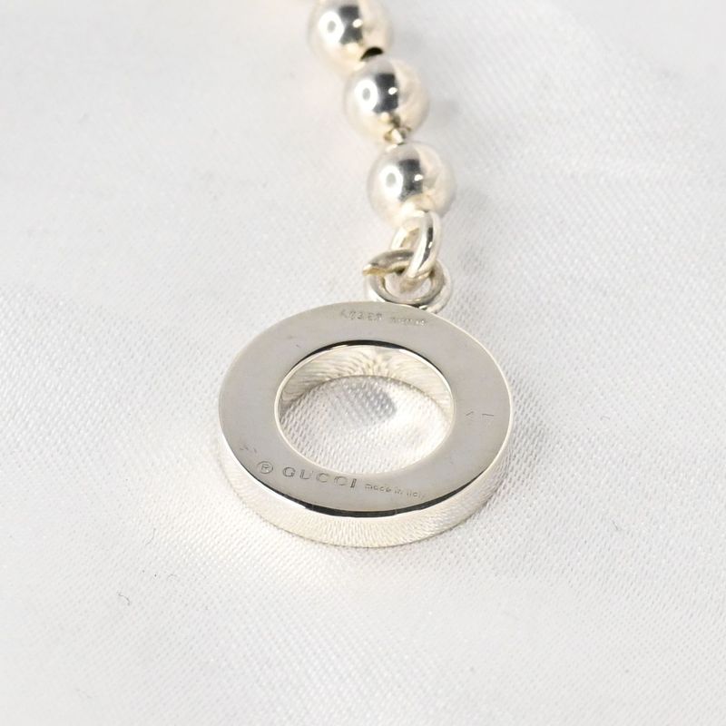 【研磨済】GUCCI グッチ ボールチェーン ブレスレット 17cm シルバー925 Ag925
