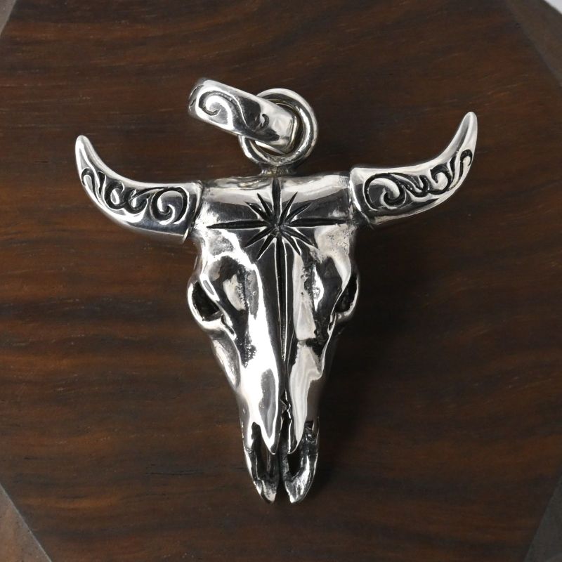 【研磨済】SAAD バッファロー シルバー925 ペンダントトップ ネックレスチャーム