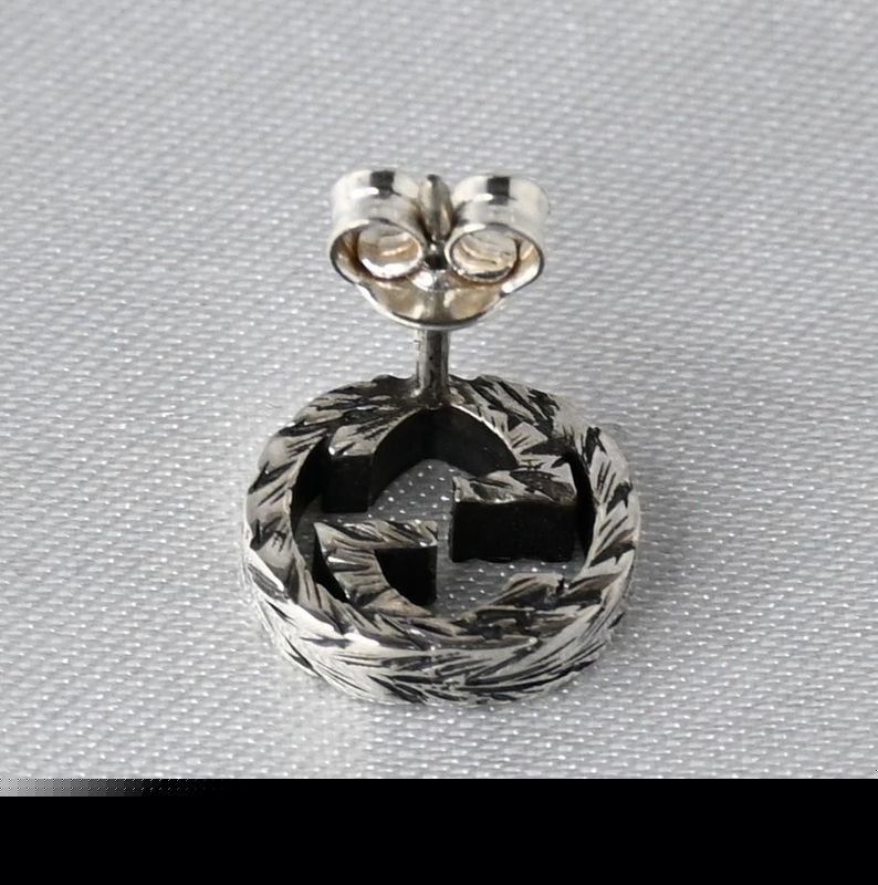 研磨済 GUCCI グッチ インターロッキングG アラベスク ピアス(片耳用) 925