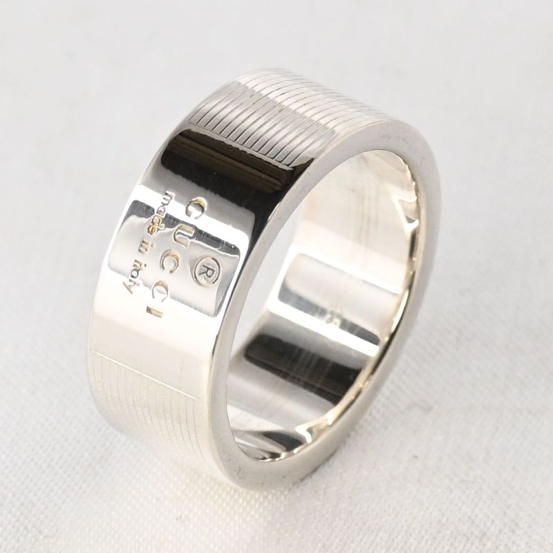 【研磨済】 GUCCI ロゴ リング SV925 シルバー 14.5号 指輪 グッチ