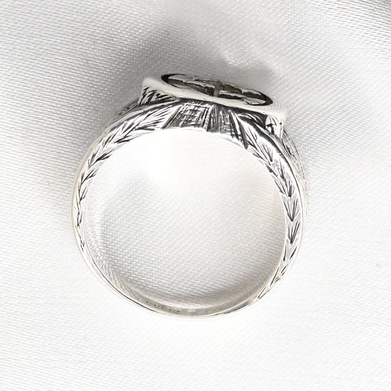 【研磨済】美品 GUCCI インターロッキングG アラベスク ワイド リング サイズ24 グッチ