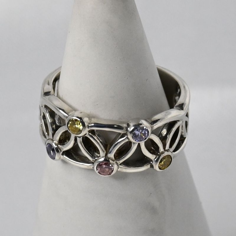 【新品仕上げ】 STAR JEWELRY リング 12.5号 美品 スタージュエリー ストーン 透かし模様