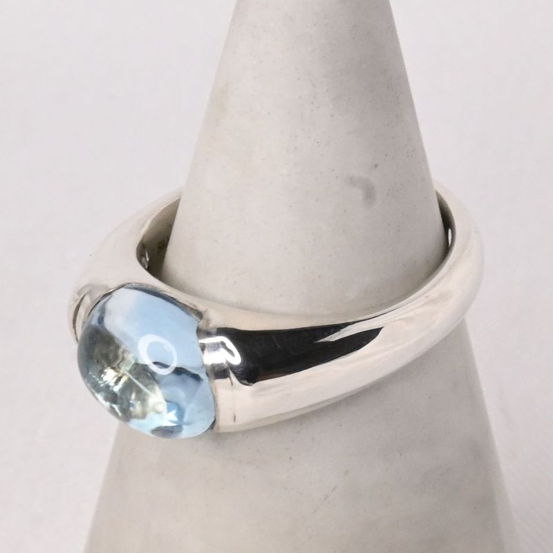 【研磨済】4℃ ブルーストーン シルバー リング 12号 925 美品 ヨンドシー 指輪