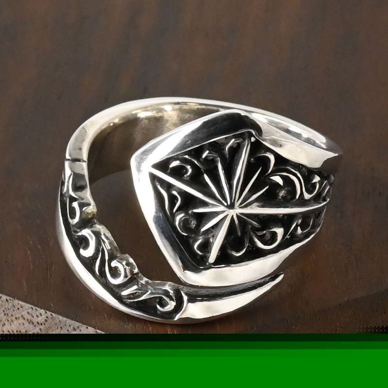 【研磨済】SAAD アラベスク サンシンボル リング 21号 R-64-S シルバー925 太陽神 唐草