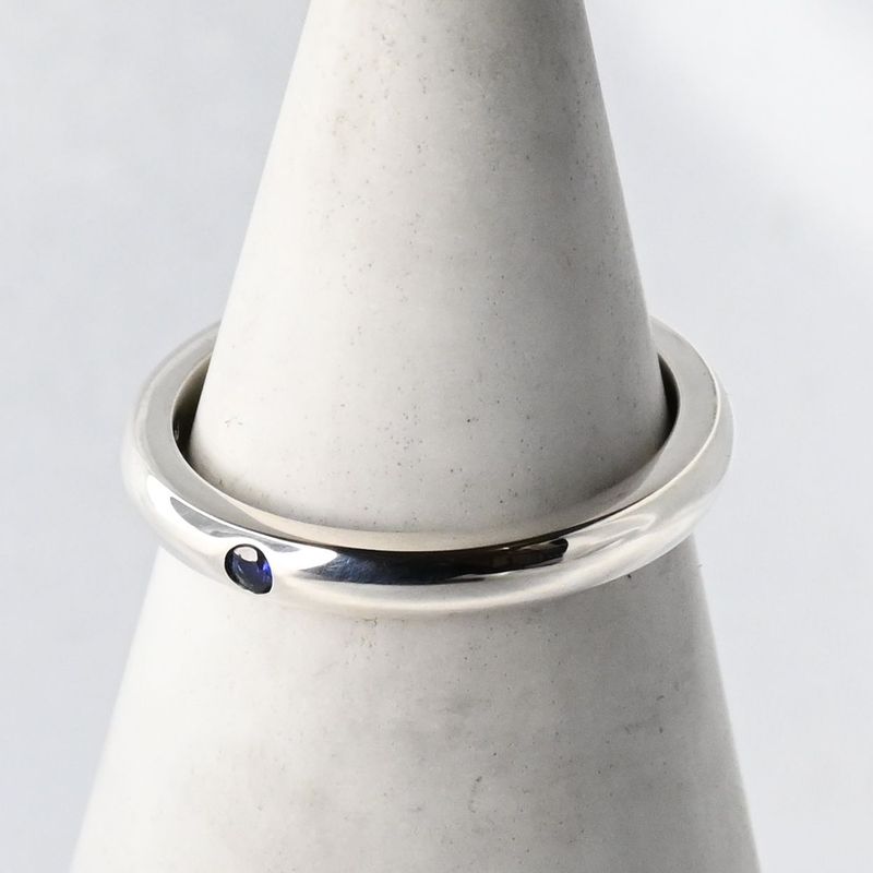 【研磨済】TIFFANY＆Co. スタッキングバンド リング サファイア 10号 ティファニー 指輪 シルバー925