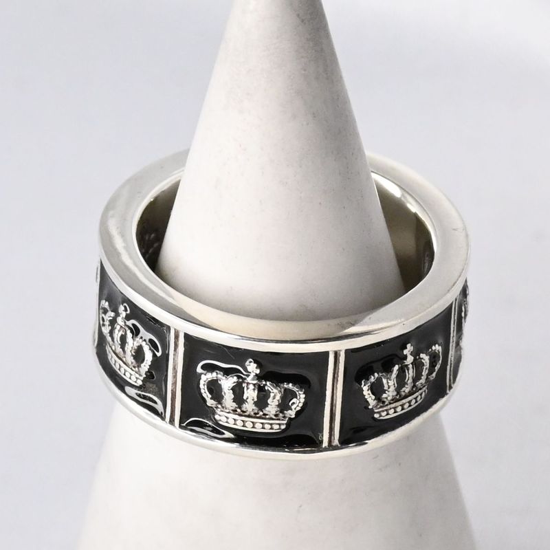 【研磨済】 JUSTIN DAVIS PRIDE&JOY/CROWN リング 13号 ブラック SRJ272 ジャスティンデイビス 指輪 クラウン 王冠 シルバー925