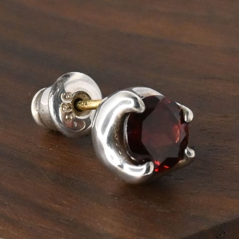 【研磨済】Bloody Mary Nut ピアス 木の実 ガーネット ブラッディマリー ナット シルバー925
