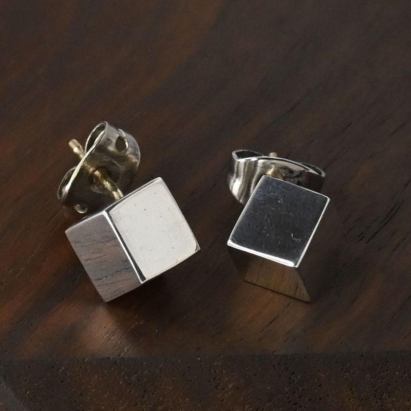 【研磨済】Calvin Klein スクエア ピアス 両耳用 ペア silver925 カルバン・クライン