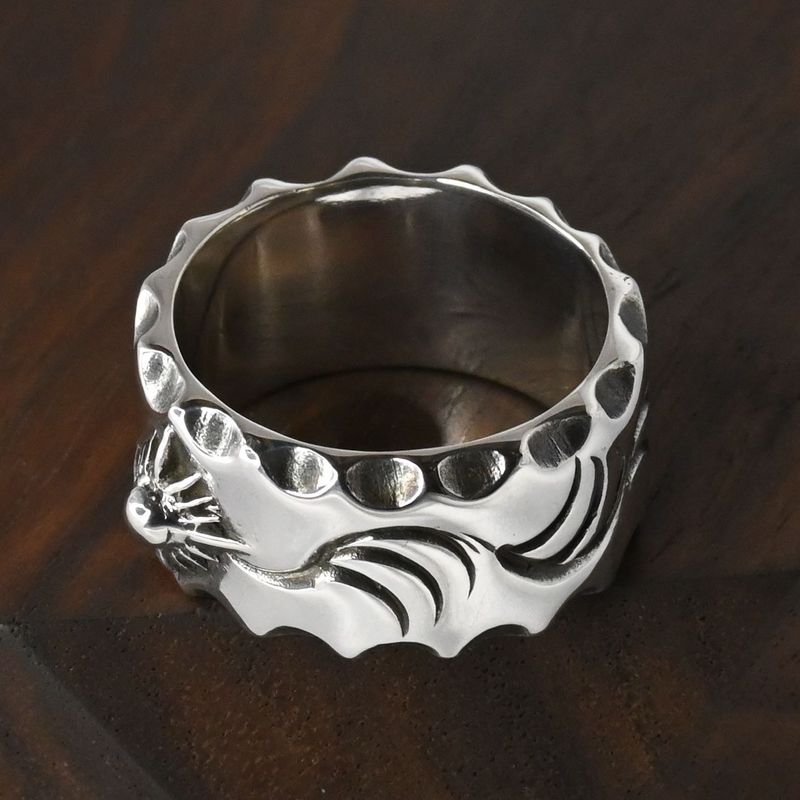 【研磨済】 ARIZONA FREEDOM シルバー リング 太陽神 唐草 17.5号 silver 925