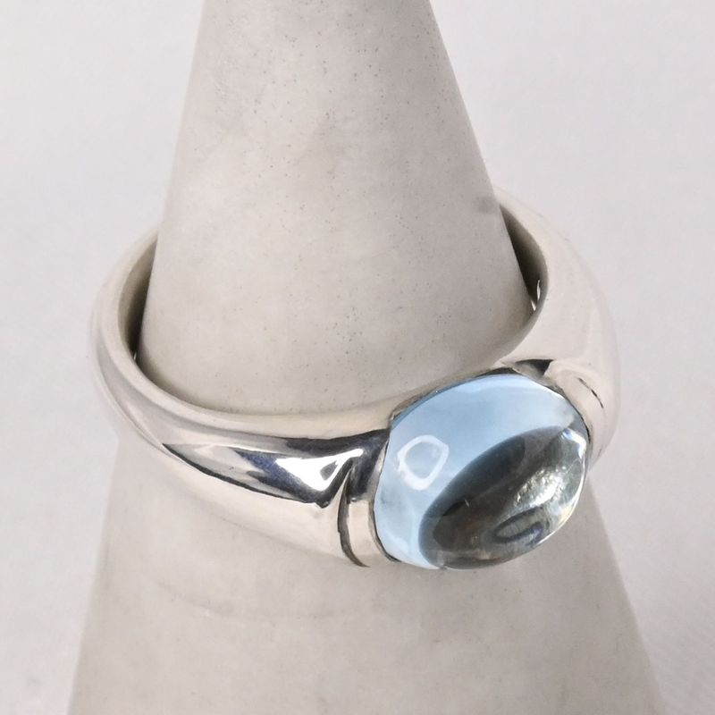 【研磨済】4℃ ブルーストーン シルバー リング 12号 925 美品 ヨンドシー 指輪