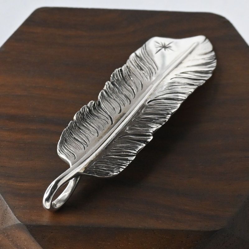 【研磨済】SAAD フェザー シルバー925 ペンダントトップ ネックレスチャーム