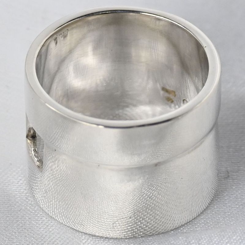 【新品仕上げ】美品 90’s オールドグッチ GUCCI HEAVY BAND G RING リング 指輪 19号 Ag925