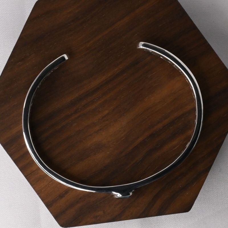 【研磨済】GRAN DEUR シルバー925 バングル 唐草 ブルーストーン グランデュア