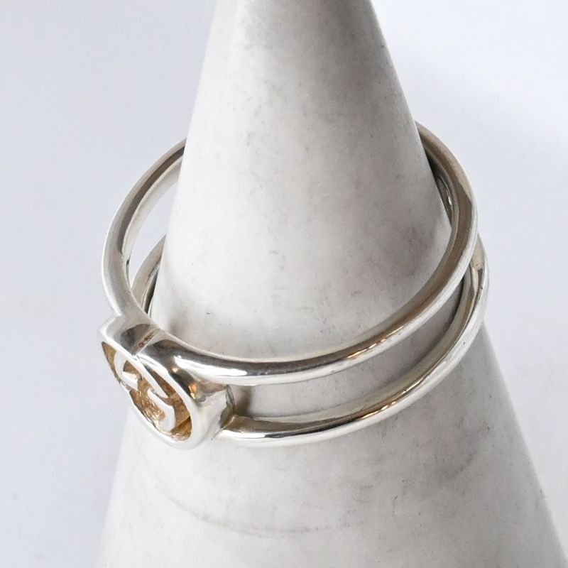 【研磨済】 GUCCI インターロッキング リング スリム 11号 指輪 Ag925