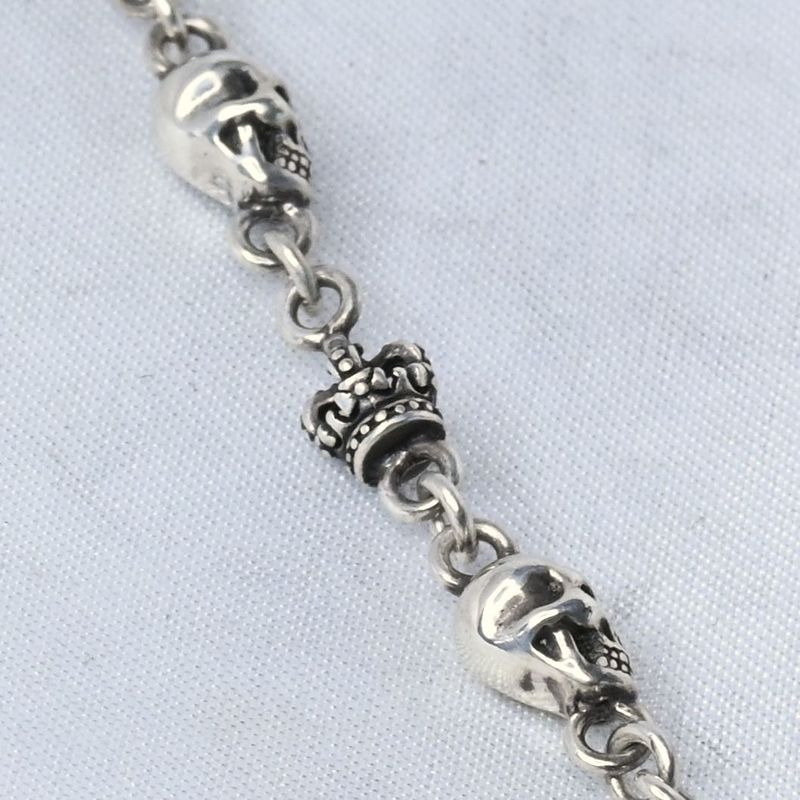 【研磨済】JUSTIN DAVIS SKULL DIVINE ブレスレット Sサイズ SBJ126 ジャスティンデイビス シルバー925