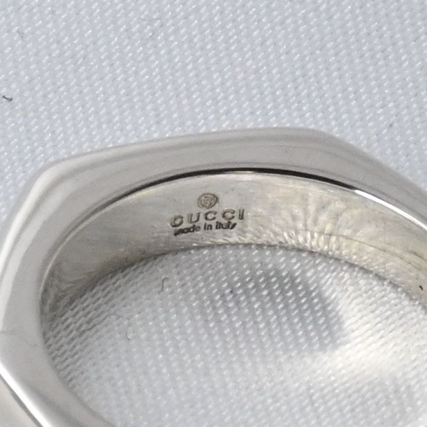 【新品仕上げ】美品 90’s オールドグッチ GUCCI オクタゴン ナット リング 指輪 12.5号 Ag925