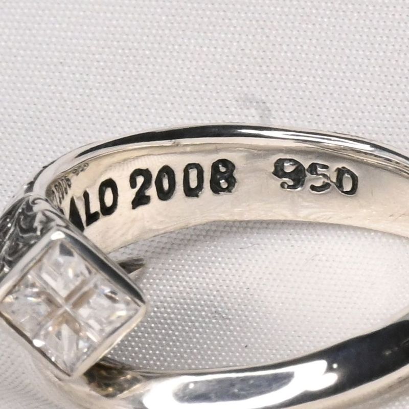 【研磨済】ZOCALO Ivy Spiral Ring Square : White CZ 17号 シルバー925 リング ソカロ