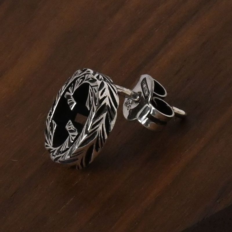 【研磨済】 GUCCI グッチ インターロッキングG アラベスク ピアス(片耳用) 925