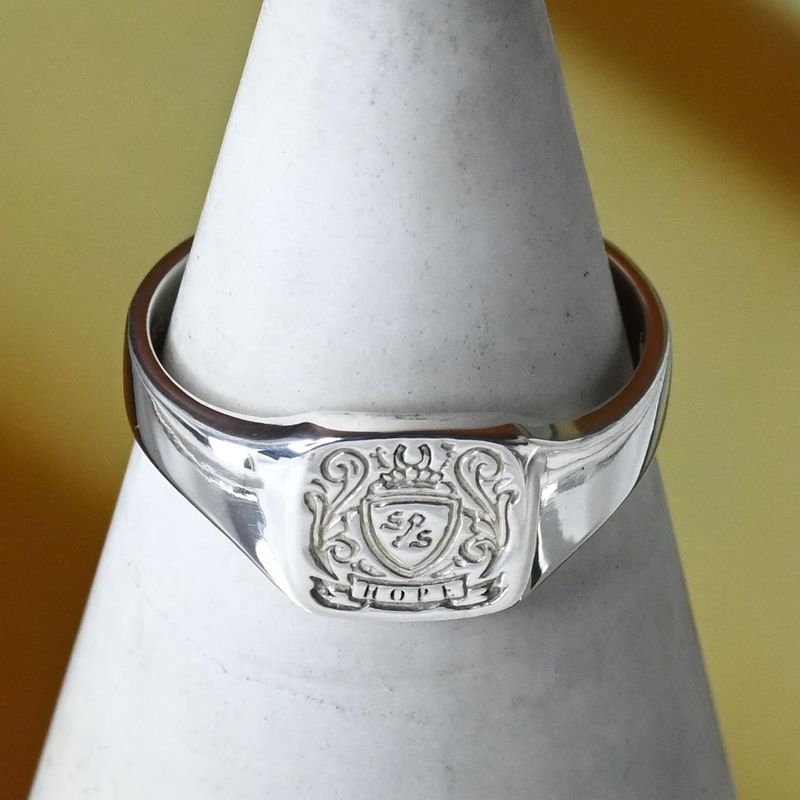 【研磨済】SYMPATHY OF SOUL スモールシグネットリング 13.5号 シルバー 925 シンパシーオブソウル