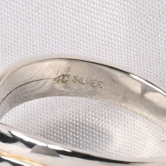 【研磨済】4℃ ストーン シルバー リング 13号 925 美品 ヨンドシー 指輪