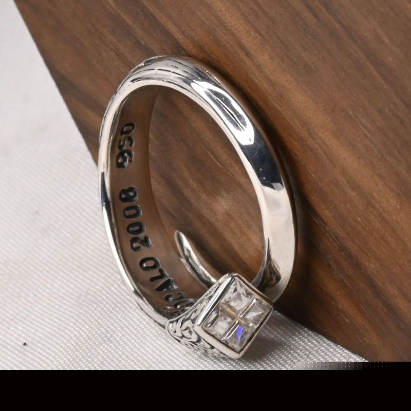 【研磨済】ZOCALO Ivy Spiral Ring Square : White CZ 17号 シルバー925 リング ソカロ