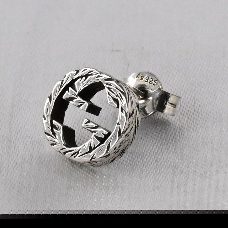 【研磨済】 GUCCI インターロッキングG アラベスク ピアス 片耳用 Ag925 グッチ